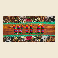Western Wild And Floral Leopard  Cowhide Licanse Plate Premium Tee | Teevron