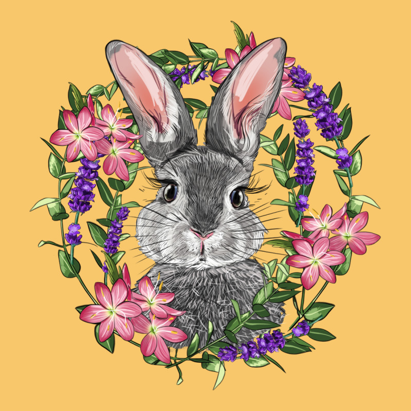 Easter Bunny With Floral Wreath Vintage Hoodie by RanaPortraitStore | Teevron