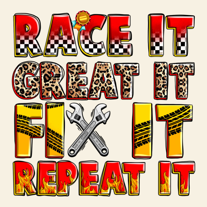 Race It Great It Fix It Repeat It Vintage Tee by Zillion Design Studio | Teevron