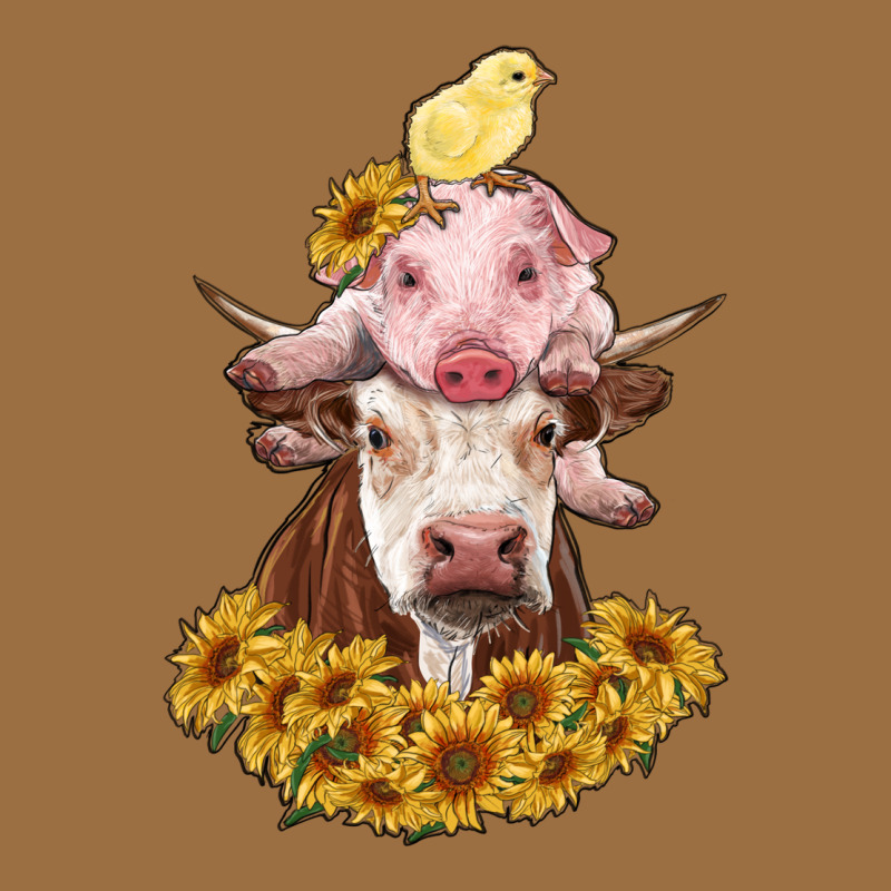 Cow With Pig And Chick Vintage Tee by RanaPortraitStore | Teevron