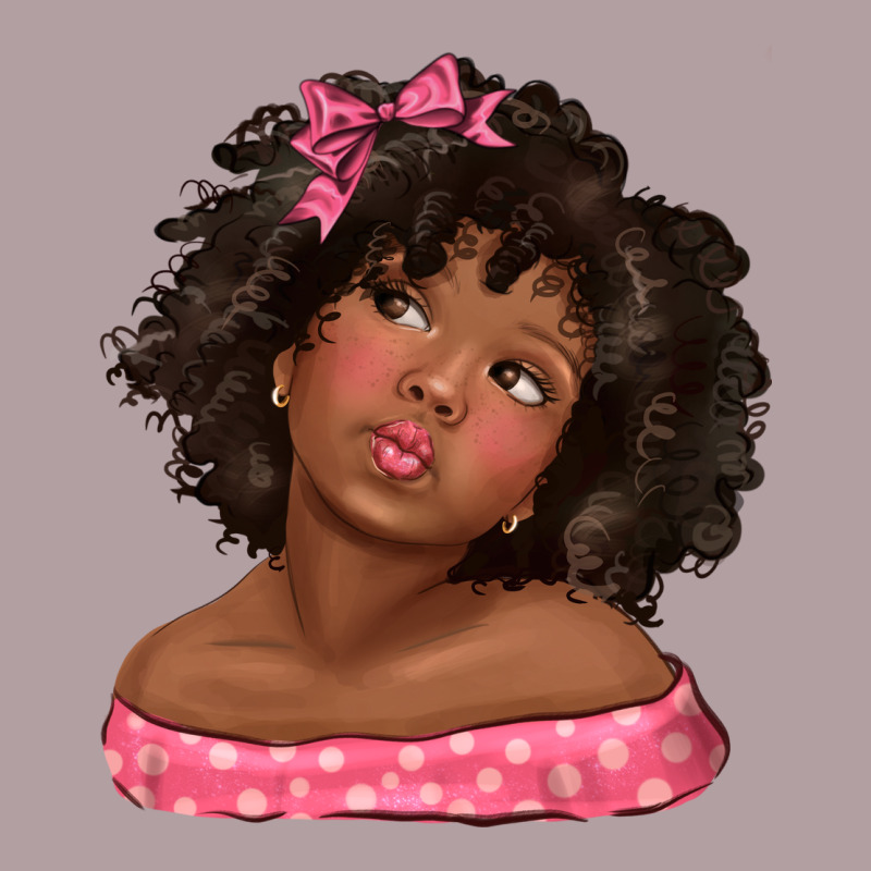 Afro Black Girlchild Kiss With Bow Vintage Hoodie by texasbilliewilder | Teevron