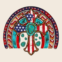 Gemstone Cross American Flag Turquoise Rainbow Zipper Hoodie | Teevron