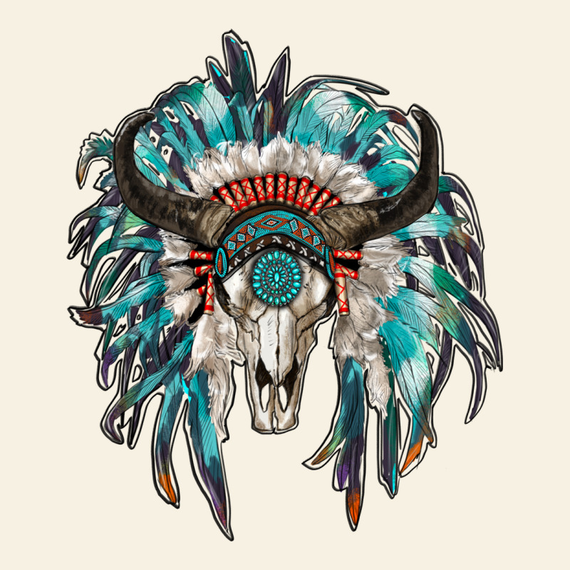 Indian Headdress With Bull Skull Vintage Tee by RanaPortraitStore | Teevron