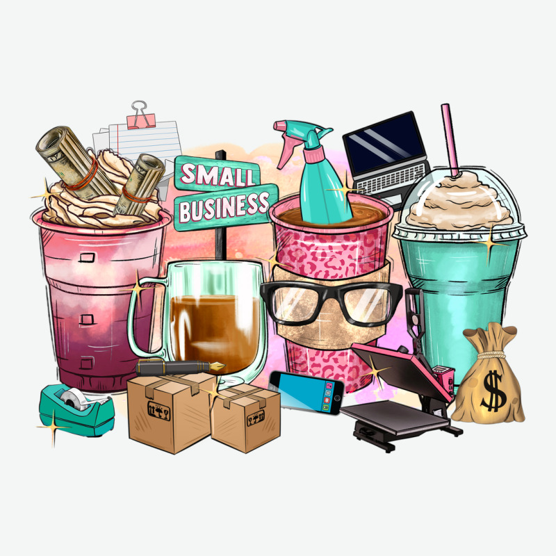 Small Business Coffee Cups Urban Heavy Tee by Zillion Design Studio | Teevron
