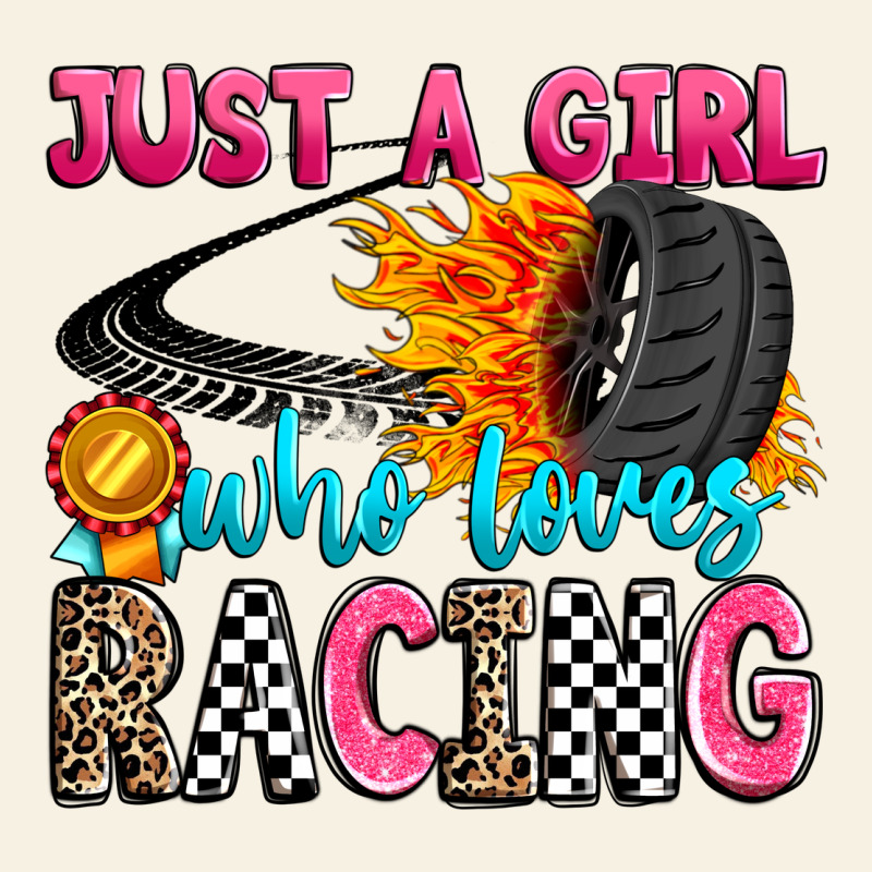 Just A Girl Who Loves Racing Vintage Tee by Zillion Design Studio | Teevron