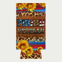Proud Veteran 12 Oz Slim Can Cooler Zipper Hoodie | Teevron