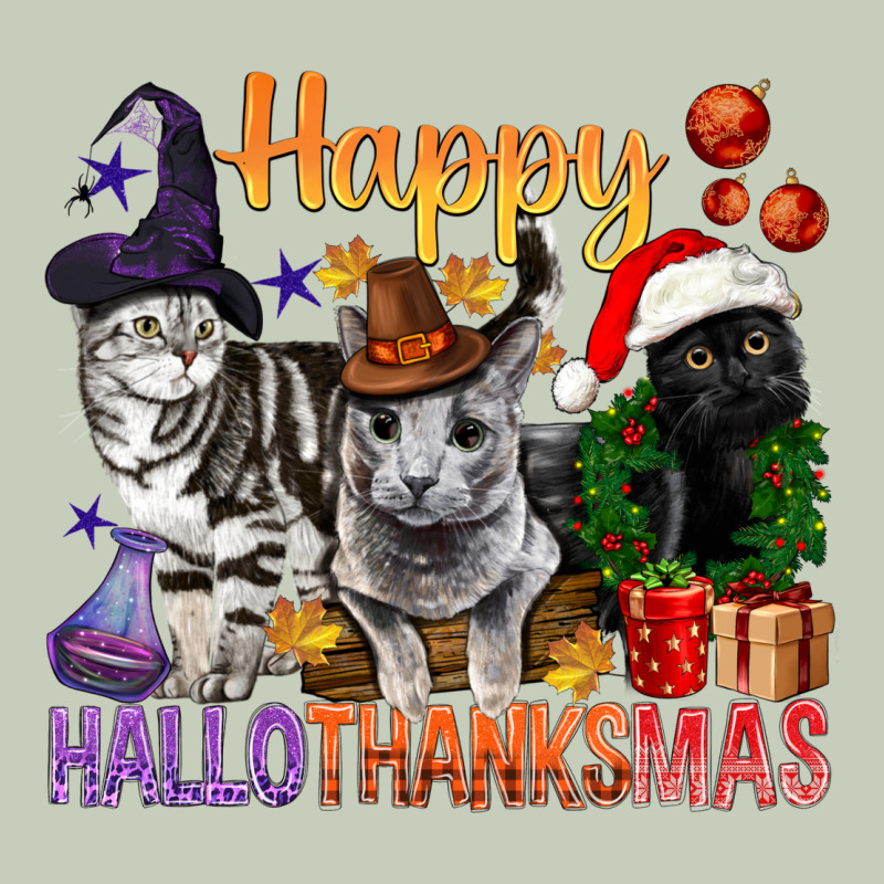Happy Hallothanksmas Cats Long Sleeve Tee by BundleAndBundleShop | Teevron