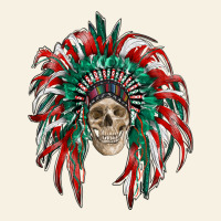 Mexican Flag Indian Headdress With  Skull Vintage Tee | Teevron