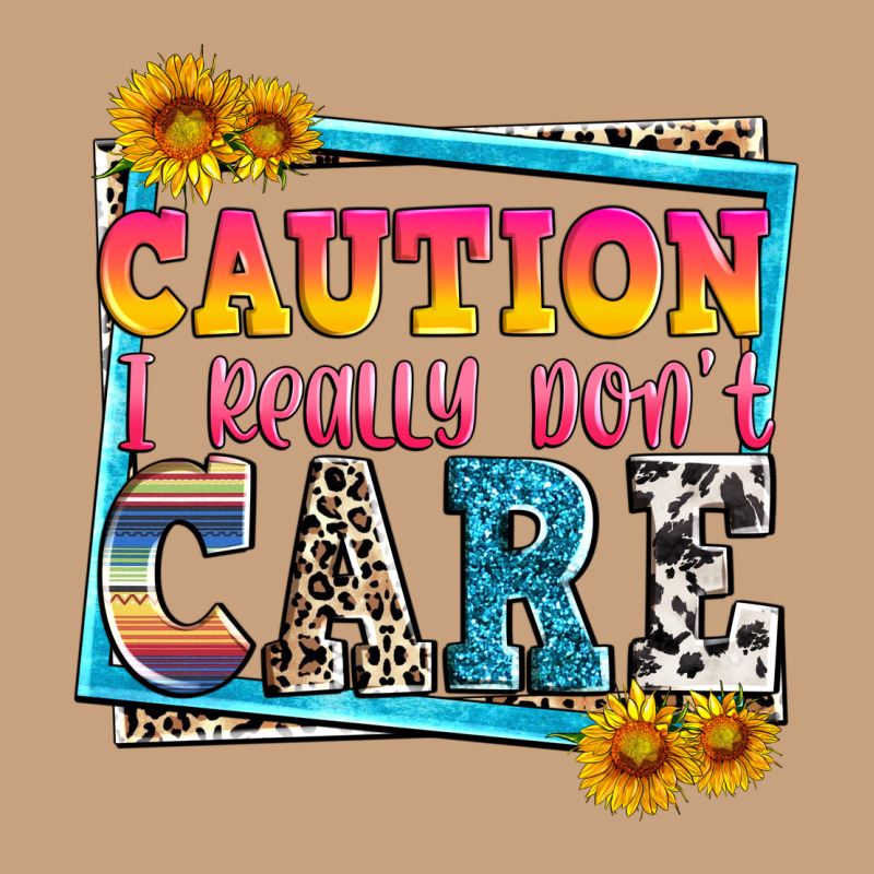 Caution I Really Don't Care Vintage Tee by Zillion Design Studio | Teevron