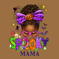 Halloween Afro Messy Bun Spooky Mama Vintage Tee | Teevron