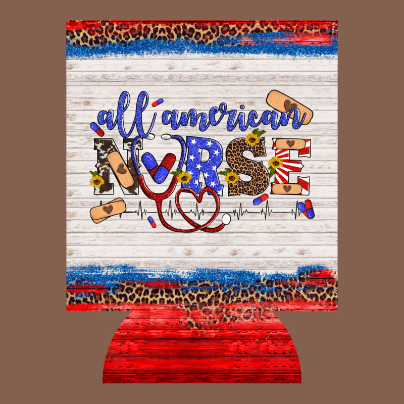 All American Nurse 12 Oz Regular Can Cooler Zipper Hoodie by Artiststas | Teevron