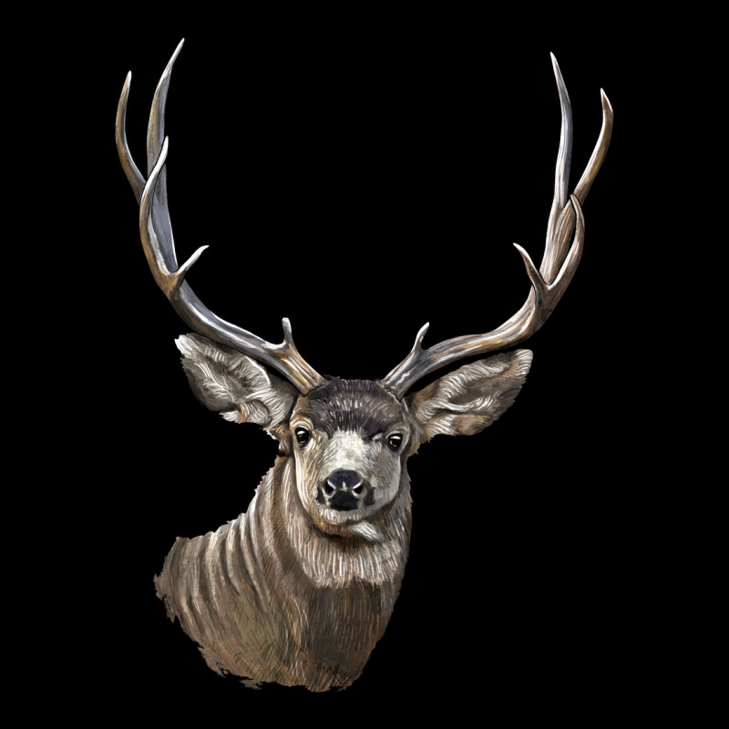 Mule Buck Deer Head Heavy Core Tee by LillyAllenDesigns | Teevron