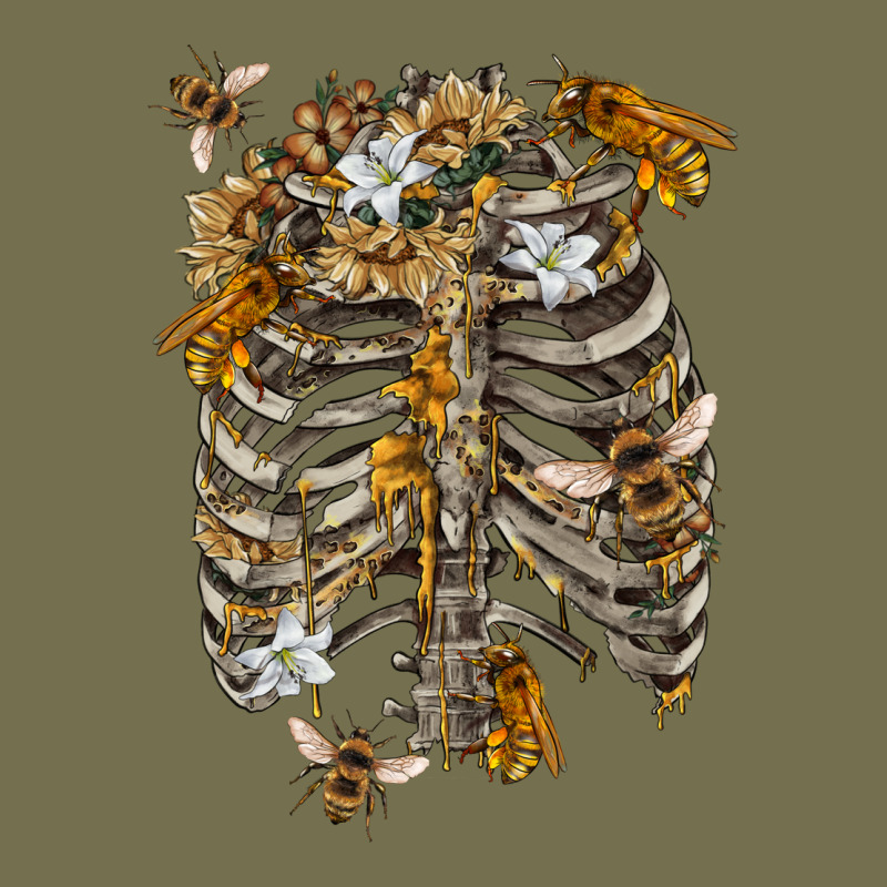 Flower Rib Cage Bees Vintage Hoodie by RanaPortraitStore | Teevron