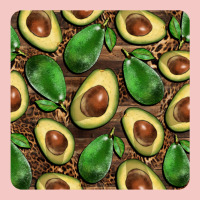 Avocados With Wood And Leopard Background Mug  Coaster Urban Heavy Tee | Teevron