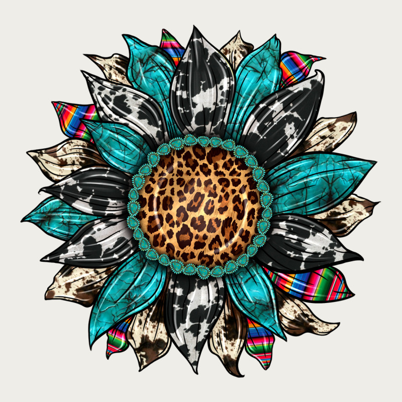 Cowhide Leopard Serape Gemstone  Sunflower Zipper Hoodie by Artiststas | Teevron