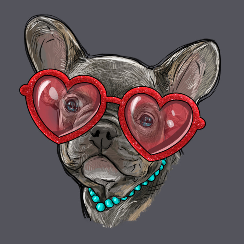 French Bulldog With Love Glasses Vintage Hoodie by RanaPortraitStore | Teevron