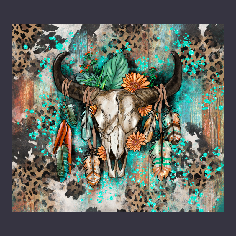 Cowhide Bull Skull Vintage Hoodie by Zillion Design Studio | Teevron