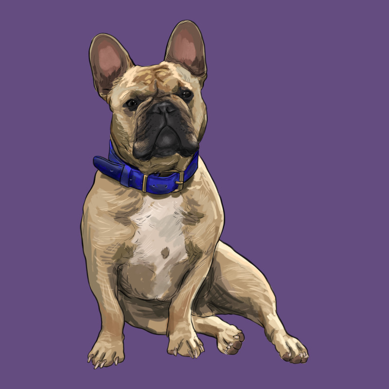 French Bulldog With Royal Blue Vintage Hoodie by RanaPortraitStore | Teevron