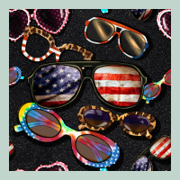 4th Of July Glasses  Seamless Pattern Zipper Hoodie | Teevron