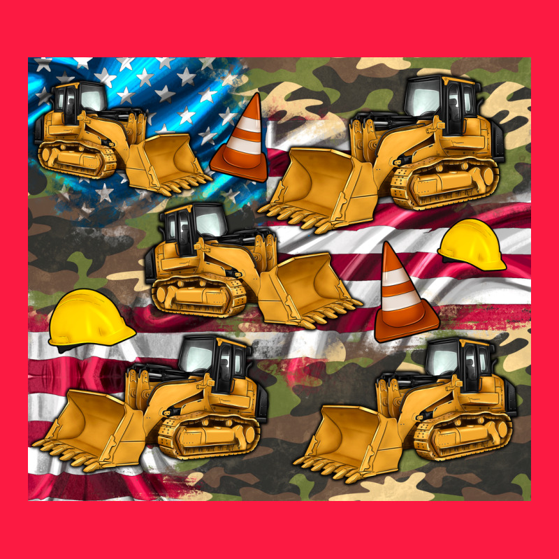 Bulldozer Camouflage American Flag Zipper Hoodie by Artiststas | Teevron