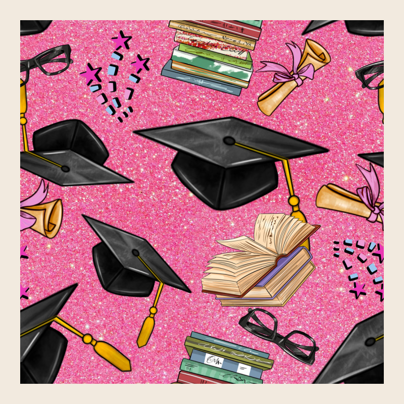 Pink Glitter Graduation Seamless Pattern Zipper Hoodie by BundleAndBundleShop | Teevron