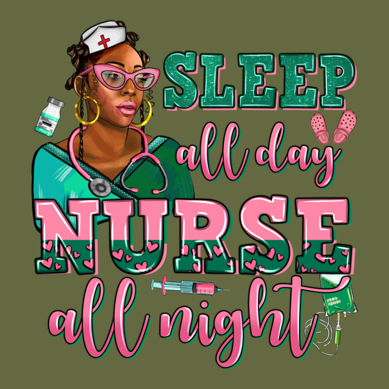 Afro  Nurse Sleep All Day Nurse All Night Long Sleeve Tee by AdoDesignShop | Teevron