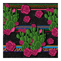 mexican rose and cactus seamless pattern | Teevron