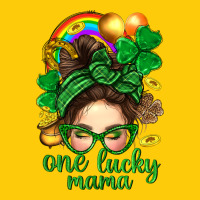 St. Patrick Messy Bun One Luck Mama With Clover Premium Hoodie | Teevron