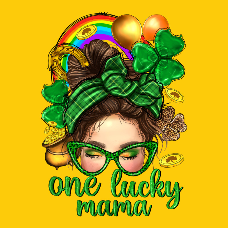 St. Patrick Messy Bun One Luck Mama With Clover Premium Hoodie by BundleAndBundleShop | Teevron
