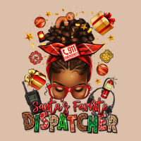 Santa's Favorite Dispatcher Afro Messy Bun Urban Heavy Tee | Teevron