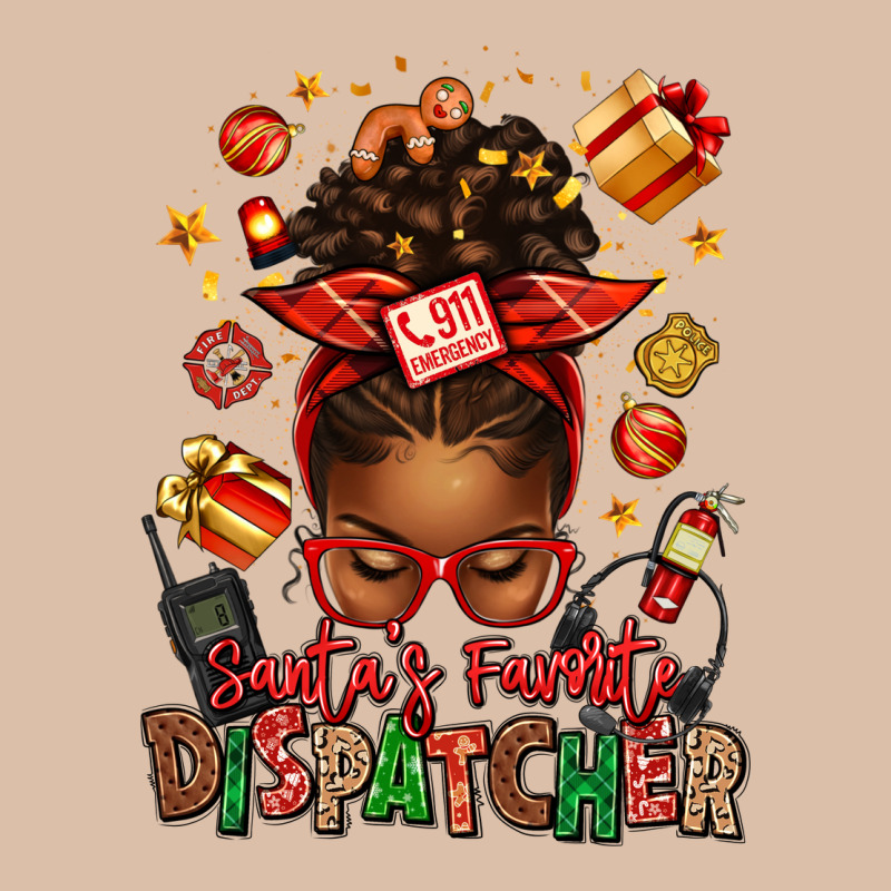 Santa's Favorite Dispatcher Afro Messy Bun Urban Heavy Tee by texasbilliewilder | Teevron