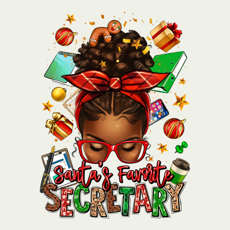 Santa's Favorite Secretary Afro Messy Bun Urban Heavy Tee by texasbilliewilder | Teevron