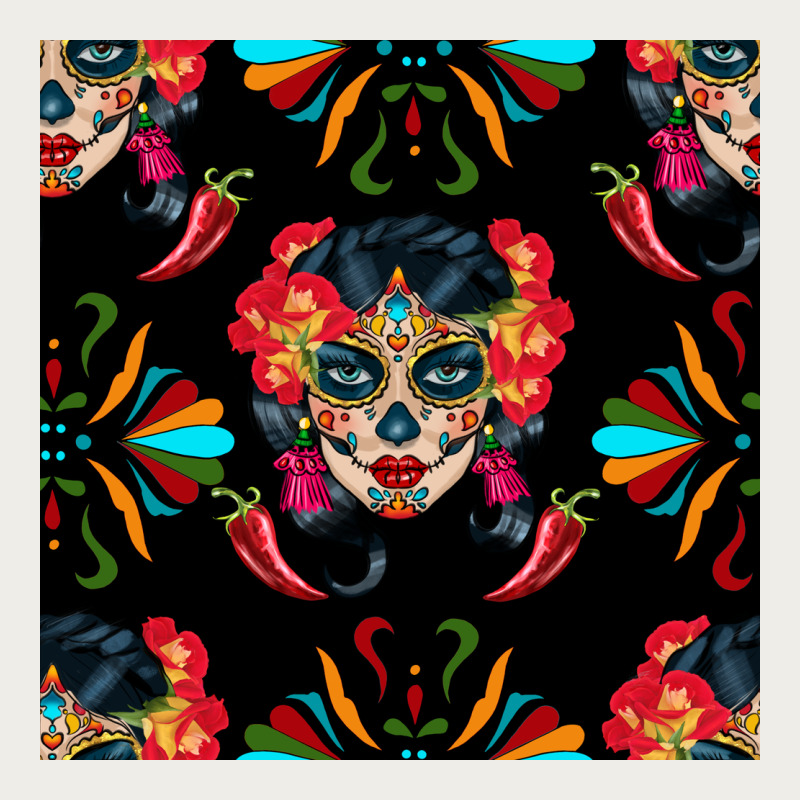 Sugar Skull Seamless Pattern Zipper Hoodie by BundleAndBundleShop | Teevron