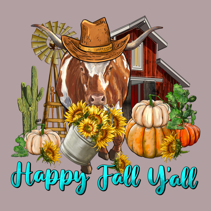 Happy Fall Y'all Longhorn Cow Vintage Hoodie by RanaPortraitStore | Teevron
