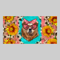 Mama Bear With Sunflowers And Glasses License Plate Premium Tee | Teevron
