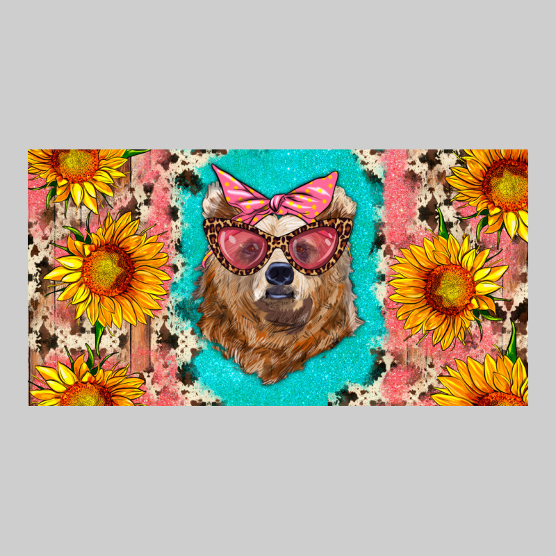 Mama Bear With Sunflowers And Glasses License Plate Premium Tee by Artiststas | Teevron