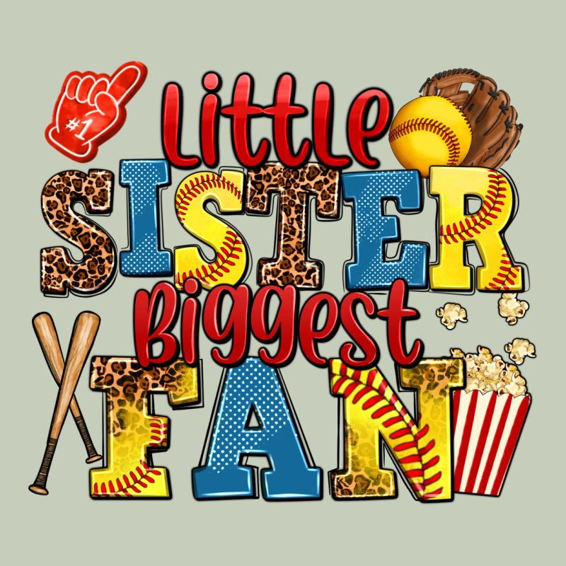 Little Sister Biggest Fan Softball Ladies Tee by AdoDesignShop | Teevron