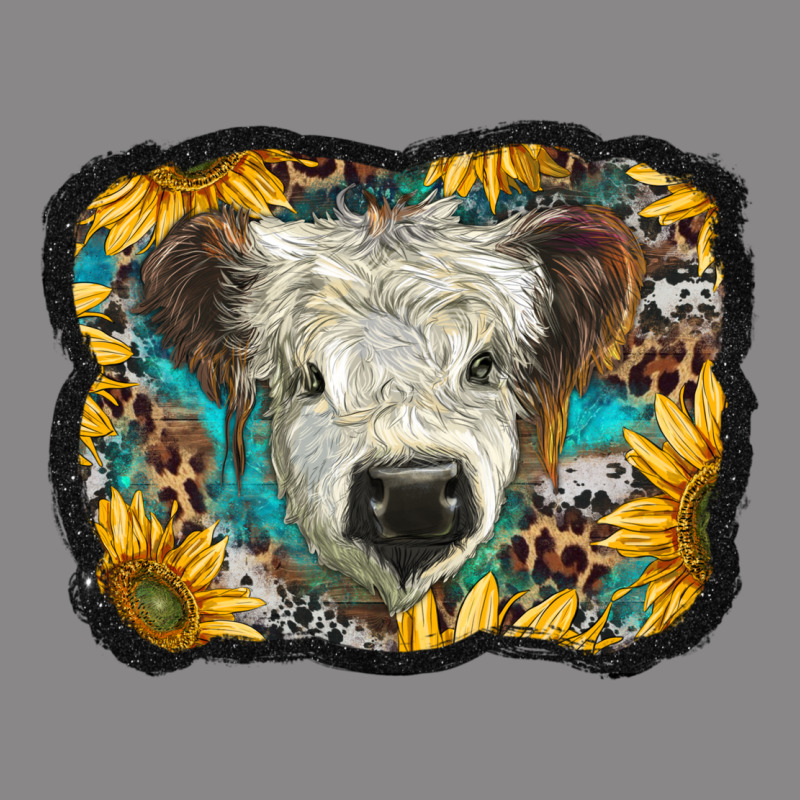 White Scottish Calf With Sunflowers Western  Background Vintage Tee by BarkalooDesign | Teevron