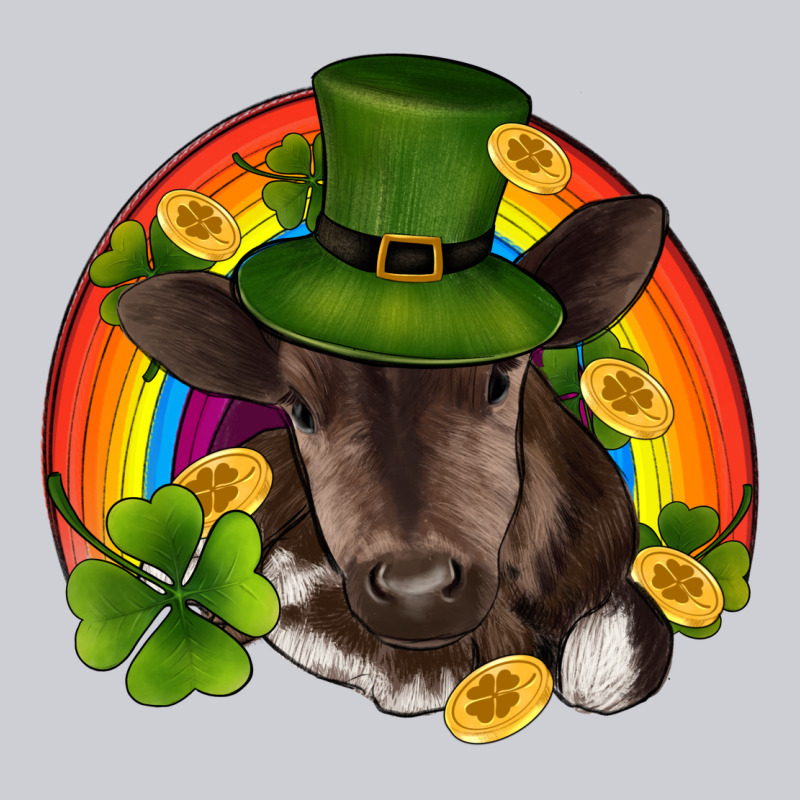 St Patricks Day Baby Cow Shamrock Rainbow Gold Heavyweight Sweatshirt by RanaPortraitStore | Teevron
