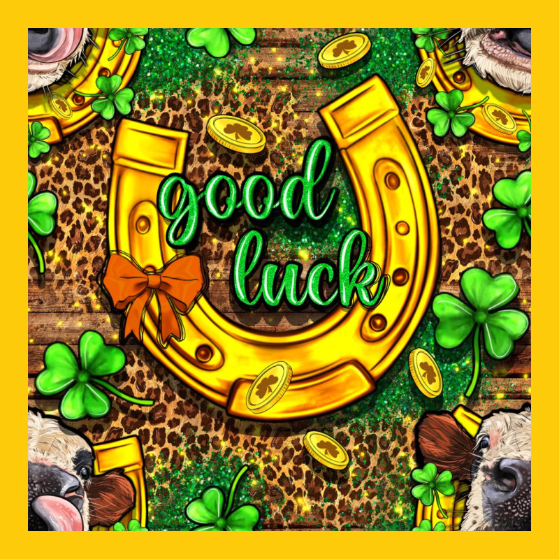 St. Patricks Good Luck With Cow Digital Paper Premium Hoodie by BundleAndBundleShop | Teevron