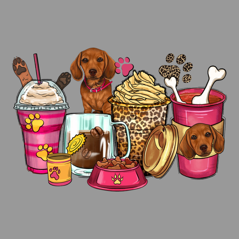 Dachshund Coffee Cups Vintage Hoodie by Zillion Design Studio | Teevron