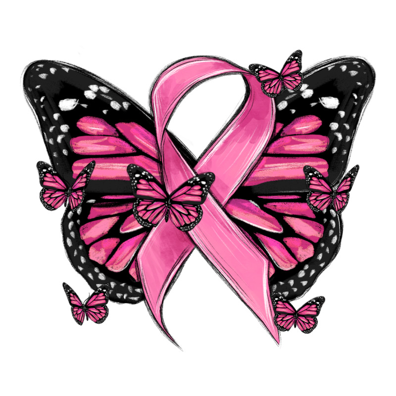 Breast Cancer Ribbon  Butterfly Heavyweight Hoodie by MaliasSmallBusiness | Teevron
