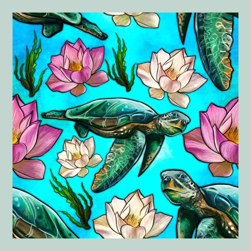Sea Turtle Seamless Pattern Zipper Hoodie by BundleAndBundleShop | Teevron