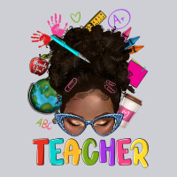 Teacher Afro Messy Bun Heavyweight Sweatshirt | Teevron