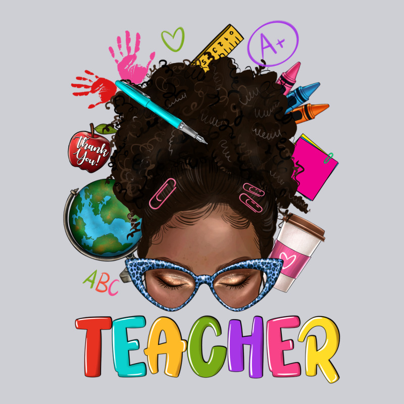 Teacher Afro Messy Bun Heavyweight Sweatshirt by texasbilliewilder | Teevron