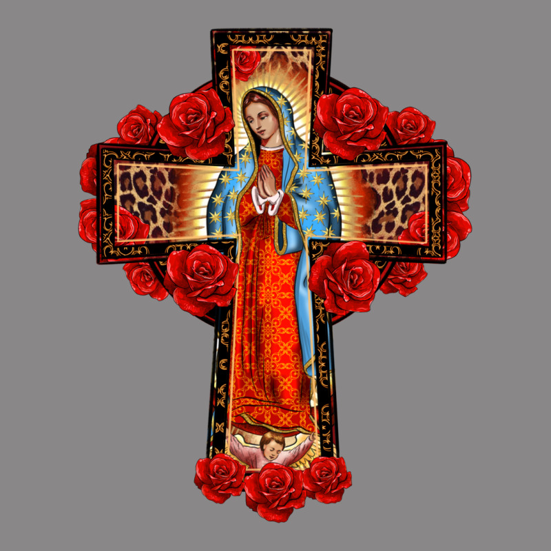 Lady Of Guadalupe Rose Cross, Vintage Tee by BarkalooDesign | Teevron
