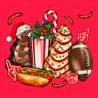 Christmas Tree Cake American Football  Ball And Hot Dogs Ado Zipper Hoodie | Teevron