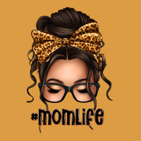 Caucasian Leopard Messy Bun Mom Life Urban Heavy Tee | Teevron