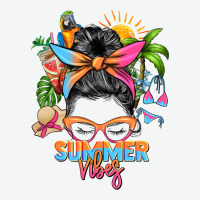Summer Vibes Messy Bun Urban Heavy Tee | Teevron