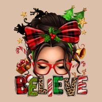 Christmas Believe Afro Messy Bun Urban Heavy Tee | Teevron